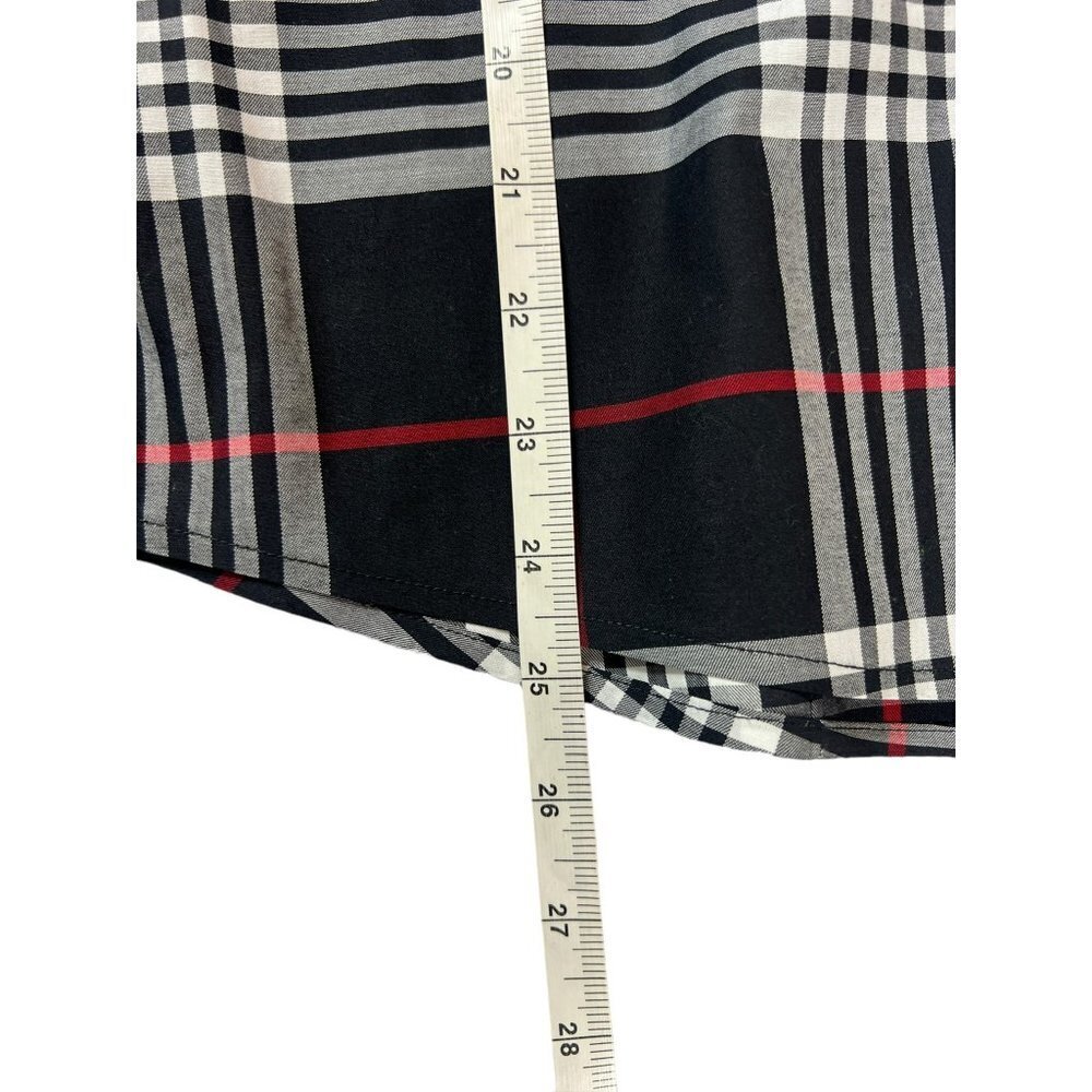 Gold Label Investments Women's Black Plaid Buttoned Down Top - Picture 6 of 6